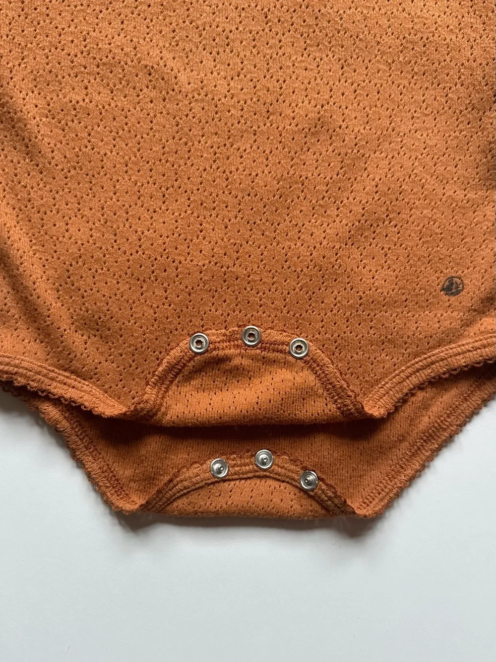 Petit Bateau Baby Long-Sleeved Openwork Bodysuit, ECUREUIL brown - Size 24M